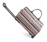 WolFum ZHANGQIANG Borse da viaggio da donna Bagaglio a mano da donna con ruote Borsa da weekend per trolley (Colore: Strisce colorate, Dimensioni: Grande) Raddoppia il comfort