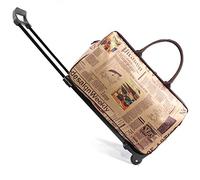 WolFum ZHANGQIANG Borse da viaggio da donna Bagaglio a mano da donna con ruote Borsa da weekend per trolley (Colore: Strisce colorate, Dimensioni: Grande) Raddoppia il comfort