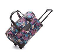 WolFum ZHANGQIANG per donna con ruote Trolley Borse Borsa da viaggio grande per bagaglio a mano da donna (colore: 7669 fiori sbocciano, dimensioni: 39 * 25 * 47 cm) Raddoppia il comfort