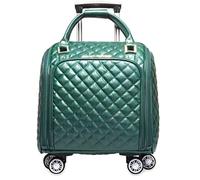 WolFum ZHANGQIANG Valigia Trolley da Viaggio 5 Città Trolley Approvato da Cabina, Nero (Colore : Nero, Dimensioni : 16 pollici) Raddoppia il Comfort