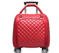 WolFum ZHANGQIANG Valigia Trolley da Viaggio 5 Città Trolley Approvato da Cabina, Nero (Colore : Nero, Dimensioni : 16 pollici) Raddoppia il Comfort