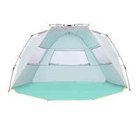 WolfWise Tenda da Spiaggia Easy Up UPF 50+ per 4-5 Persone Tenda Parasole Portatile con Apertura Istantanea con Veranda Estensibile con Cerniera, Verde menta
