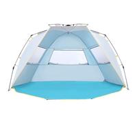 WolfWise Tenda da Spiaggia Easy Up UPF 50+ per 4-5 Persone Tenda Parasole Portatile con Apertura Istantanea con Veranda Estensibile con Cerniera, Blu