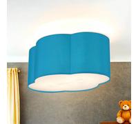 Wolkenlampe Cameretta Dei Bambini Blu Tessuto 40 CM Lungo 2x E27 Deckenleuchte
