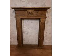 Wolkenstube Camino decorativo marrone anticato, per camino, bordo marrone (80 cm di larghezza)