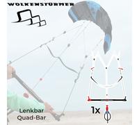 Wolkenstürmer Paraflex Quad Lenkdrachen Lenkmatte Landboarding Bar Kite Trainer