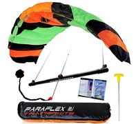 Wolkenstürmer Paraflex Trainer - Tappetino per lo sterzo 3 l 3.1 (verde/arancione) - Kite & Windtrainer pronto a volare 310 cm con barra di allenamento