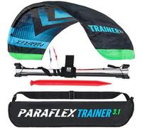 Wolkenstürmer® Paraflex Trainer - Tappetino da sterzo a 3 fili 3.1 (verde/arancione) - Kite Drago pronto all'aereo 310 cm con barra da allenamento - Trainer Kite & Windtrainer