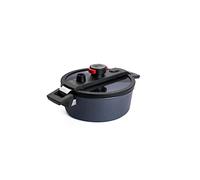 Woll Active Lite - Casseruola con coperchio Active-Lite, Ø 24 cm, altezza 9 cm, 3,8 litri, con 2 maniglie laterali, induttiva, adatta a tutti i piani cottura, in alluminio pressofuso, antracite