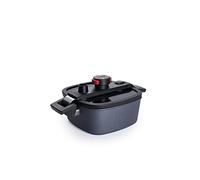 Woll Active Lite - Casseruola quadrata con coperchio Active-Lite, 22 cm x 22 cm, altezza 9 cm, 3,2 litri, con 2 maniglie laterali, induttiva, adatta a tutti i piani cottura, alluminio, antracite