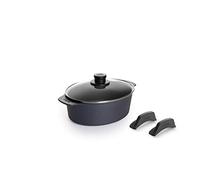 Woll Diamond Lite - Rostiera con coperchio in vetro e manici in silicone, induttiva, 27 x 22 cm, altezza 9,5 cm, 3,0 litri, con 2 maniglie di sollevamento sagomate, adatta a tutti i piani cottura,