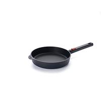 Woll Diamond Logic XR - Padella piatta induttiva, diametro 24 cm, altezza 5 cm, con manico rimovibile, adatta a tutti i piani cottura, alluminio, resistente al forno, colore: nero