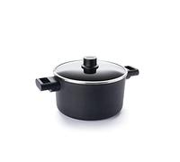 Woll Diamond Logic XR - Pentola con coperchio in vetro, induttiva, diametro 24 cm, altezza 14 cm, 4,5 litri, con 2 manici laterali, adatto per tutti i piani cottura, alluminio pressofuso, rivestimento