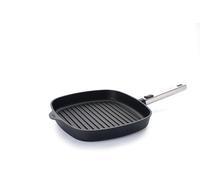 Woll Diamond Logic XR Pro - Padella quadrata con scanalature induttive, 28 cm x 28 cm, altezza 4,5 cm, manico rimovibile in acciaio inox, adatta a tutti i piani cottura, rivestimento antiaderente