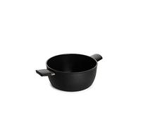 Woll Eco Lite - Pentola induttiva, diametro 20 cm, altezza 10 cm, 3 litri, con 2 manici laterali, adatto per tutti i piani cottura, 100% alluminio riciclato, resistente al forno, colore: Nero