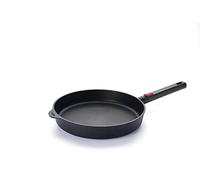 Woll Eco Logic QXR - Padella piatta in ghisa induttiva, diametro 28 cm, altezza 5 cm, con manico rimovibile, adatta per tutti i piani cottura, senza PFAS, rivestimento antiaderente, in alluminio