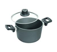 Woll Diamond Lite NB-DPI-120-L - Pentola a induzione in alluminio forgiato, con 2 manici laterali fissi, coperchio in vetro, dimensioni: diametro: 20 cm, altezza: 11,5 cm, capacità: 3,2 l,