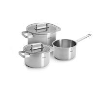 WOLL Set di pentole in acciaio inox, 5 pezzi, adatti a induzione, per tutti i piani cottura, lavabili in lavastoviglie, resistenti alla corrosione