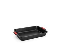 Woll Stampo rettangolare Bakeware 33 x 23 cm, antiaderente in acciaio alluminato con manici in silicone, senza PFAS, resistente al calore fino a 230 °C, nero