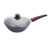 Woll Wok Alluminio antiaderente 1 manico con coperchio vetro (30cm) DIAMOND LITE