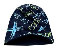 Wollhuhn Eco Caldo Accogliente Berretto Lungo Invernale per Ragazzi/Ragazze con Fodera in Pile Vari Motivi (da Tessuti Ecologici, Bio) 20220666 (Cool Music Nero/Blu/Verde, M)