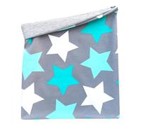 Wollhuhn Long Loop MAXI 20240201 - Scaldacollo per bambini, extra lungo, ragazzo/ragazza, con molti motivi, Big Stars Grigio/Menta, Taglia unica