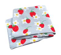 Wollhuhn ÖKO MINI Fascia elastica larga per bambini/fascia per capelli, produzione tedesca, comoda cotone (KU 48-52) (fragole grigio/rosso)