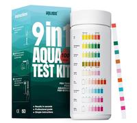 Wolmds Kit Test Acqua Acquario 9-in-1 - Test Acquario Dolce e Salato: Misuratore Durezza Acqua, pH, Nitriti, Nitrati, Cloro - Accessori Acquario Acqua Dolce,Kit Durezza Completo per Test Precisi