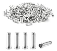 WOLMIK 100 tappi terminali per cavi per bici, terminali per cavi dei freni, in lega di alluminio, terminali per cavi dei freni, terminali per cavi della bicicletta, per mountain bike e bici da strada