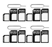 WOLMIK 4 in 1 Nano SIM Card, 4 set di adattatori per schede SIM, set di adattatori SIM con pin di espulsione SIM, compatibile con telefono cellulare