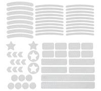 WOLMIK 62 adesivi riflettenti, kit di decalcomanie riflettenti multiforme, impermeabili, per la sicurezza esterna, adesivi riflettenti per visibilità notturna, per casco, bicicletta, auto e passeggino