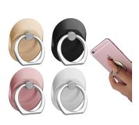 WOLMIK Supporto ad anello per cellulare, 4 pezzi, con impugnatura ad anello, rotazione a 180 gradi, compatibile con diversi telefoni cellulari, tablet