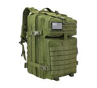 WOLT Zaino tattico militare da uomo, grande zaino militare d'assalto di 3 giorni con borsa MOLLE per attrezzatura di sopravvivenza da escursionismo, borsa gamma, Verde, Large, Zaino tattico