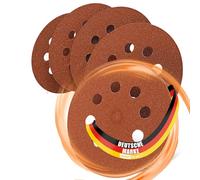 Woltersberger® 50 dischi abrasivi eccentrici Ø 125 mm | Grana P40 | 8 fori in rosso | per una levigatura ottimale, versatile