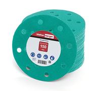 Woltersberger® 50 dischi abrasivi eccentrici Ø 150 mm | Grana P240 | 15 fori in verde | per una levigatura ottimale, versatile