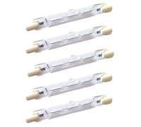 WOLTHID R7S Lampadina alogena 78mm 220V J78 Tubo alogene a doppia estremità 100W Sostituzione Vetro trasparente bianco caldo 2700K per lampade da terra e lampade, 100W, 5PCS