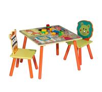 WOLTU 1 Set Bellissimo tavolo da scrivania per bambini in legno con 2 sedie Sgabelli per bambini in età prescolare Ragazza Ragazzo Attività Tavolo da gioco Set di sedie as pictures show