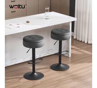 WOLTU 1PC Sgabelli da bar regolabili in altezza 360 ° Sedia da bar girevole con schienale in velluto Sgabello da bancone Sgabelli da bistrot per cucina pub