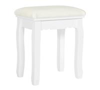 WOLTU 1PC Sgabello da toeletta bianco stile barocco 38x28,5x45cm Pouf da panca per pianoforte imbottito in velluto per camera da letto