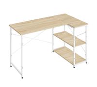 WOLTU Scrivania Ufficio a L Compatta con Libreria Integrata - Bianco Lucido, Design Salvaspazio per Studio/Camera, 120x73x72 cm