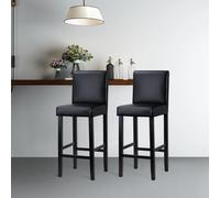 WOLTU 2 pezzi/set sedie da bar in ecopelle con schienale sgabelli da bancone con sedile imbottito spesso per bistrot da cucina per ufficio domestico