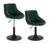 WOLTU 2 pezzi/set sgabelli da bar in velluto sedie da bar sedia imbottita con schienale poltrona lounge girevole regolabile in altezza bar di casa