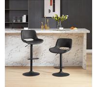 WOLTU 2 PZ/SET Sgabelli da Bar Girevoli Sgabelli da Bistrò in Ecopelle Regolabili in Altezza con Schienale Poggiapiedi Sedia da Bancone da Cucina da Pub