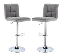 WOLTU 2 PZ/SET Sgabelli da Bar Lino Altezza Regolabile Sgabello da Bancone Sedile Imbottito Sedia da Bar Sgabelli Alti Cucina Pub Sedia da Bistrò