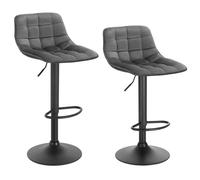 WOLTU 2 sgabelli da bar in velluto con schienale poggiapiedi girevole ad alta regolazione con ascensore a gas per bancone bar per colazione con isola della cucina