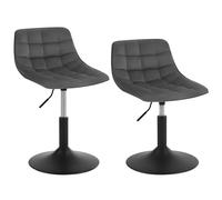 WOLTU 2X Sgabelli da trucco Sgabelli per Tavolo da Trucco Sedia Alta da Cucina Girevole 360° in Velluto con Schienale Altezza Regolabile Sgabello Moderno Grigio scuro, 38-49.5cm, BH300dgr-2