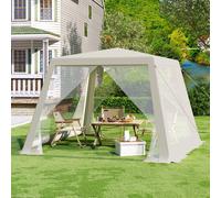 WOLTU 3x3m Gazebo da giardino Tenda a baldacchino Zanzariera con pareti laterali in rete per patio Terrazza Cortile per campeggio all'aperto Facile montaggio White 3L x 3W x 2.5H m