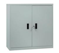 WOLTU Armadio per Archiviazione con Serratura, Armadio Multiuso | Ripiano Regolabile in Altezza, per Ufficio in Metallo, Grigio, 90x40x92 cm