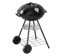 WOLTU Barbecue a Carbonella con Griglia, Coperchio e Valvola di Ventilazione, Griglia BBQ con Ruote per Camping, Giardino, Picnic, 47,5x44x69,5 cm, Metallo Nero