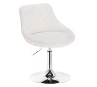 WOLTU Casa Sedia Alta per Cucina con Schienale in Ecopelle, senza Poggiapiedi, l'altezza può essere regolata tra 42-58 cm, Bianco, BH241ws-1